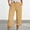 Khaki-05, variant on Womens Summer Capri Soft Lightweight Drawstring Waist Roll Cuff Capri Pants with Side Pockets