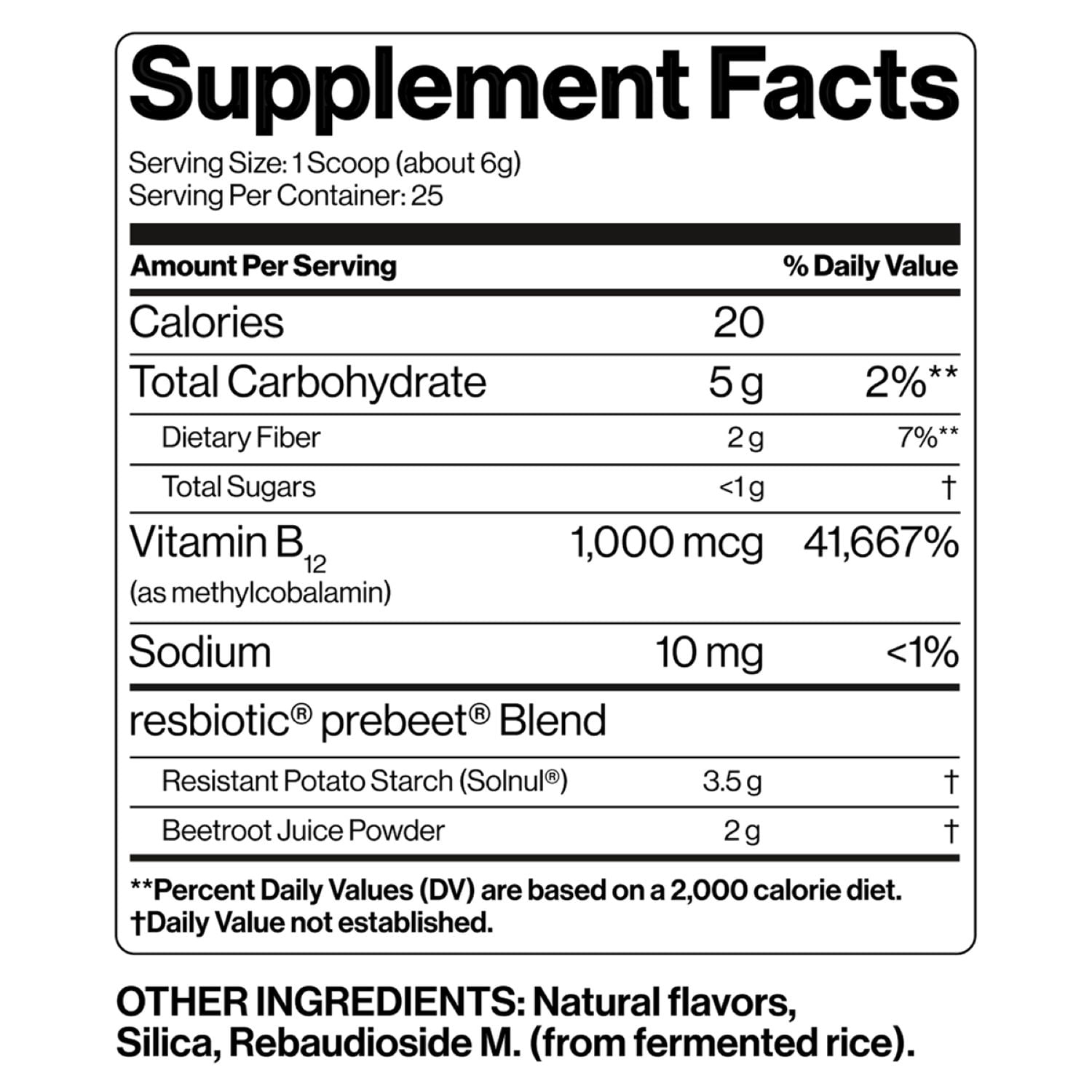 Resbiotic resG Prebeet Daily Prebiotic with Beets for Digestive and Heart Health, 25 Servings