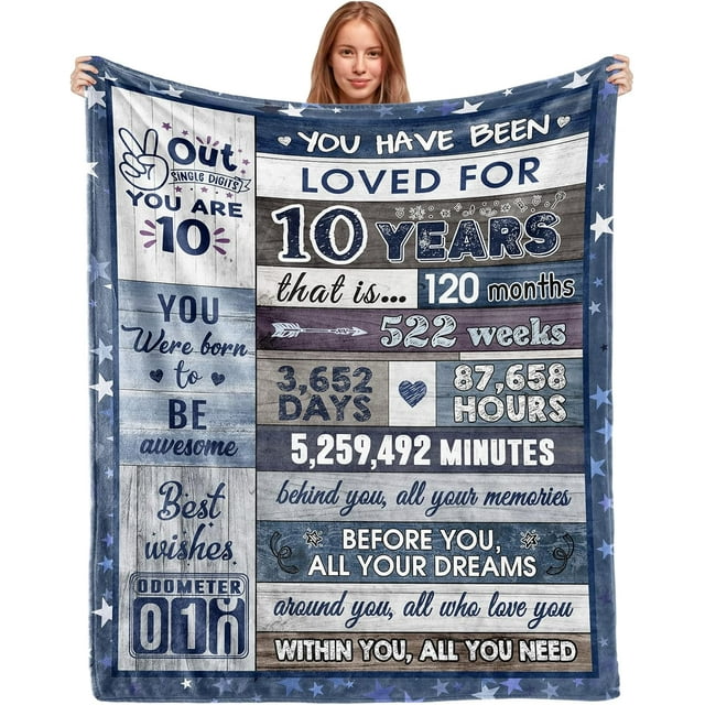 LHSHID 10 Year Old Boys Girls Birthday Gifts Birthday Gifts for 10 Year Old Boys Girls 10 Year Old Boy Gift Ideas 10 Year Old Birthday Blanket for Boys Girls 10th Birthday Throw Blanket 40"x50"