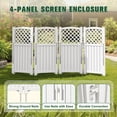thumbnail image 3 of Devoko Fence Privacy Screen,4 Panels Outdoor Screen Enclosure for Patio & Yard, Resin Fence Panels Ideal for Hiding Air Conditioner and Trash Can, White, 3 of 7