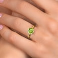 thumbnail image 4 of Gem Stone King 14K Two Tone Gold Green Peridot Solitaire Engagement Ring for Women | 2.07 Cttw | Round 8MM | Gemstone August Birthstone | Size 8, 4 of 6