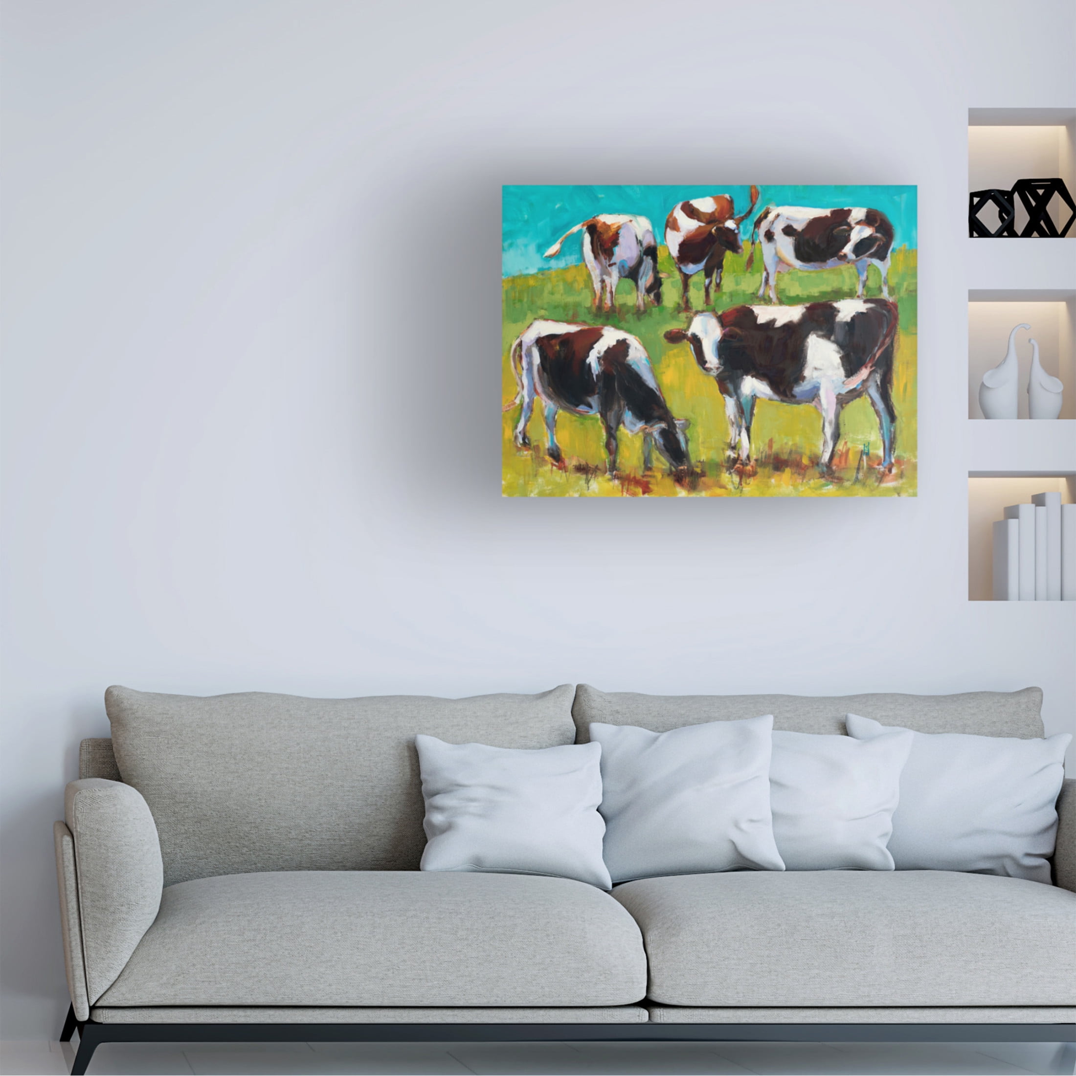 Canvas Wall Art - Sally Hootnick 'Bovinity' Wall Art for Living Room, Bedroom, or Office Décor by Trademark Fine Art - 24 x 18 Inches