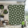 thumbnail image 2 of Vintage Green Shower Curtain Modern Mid Century Abstract Geometric Bathroom Curtain Boho Retro Classic 1950S 60S Bathtub Decor Fabric Waterproof Bath Curtain with 12 Hook 72x72 Inch, 2 of 6