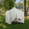thumbnail image 4 of 10'x10' Pop Up Canopy Tent, Outdoor Instant Shelter Folding Canopy with 4 Side Walls and Carry Bag for Commercial Events, Party, Backyard BBQ, Camping,White, 4 of 13