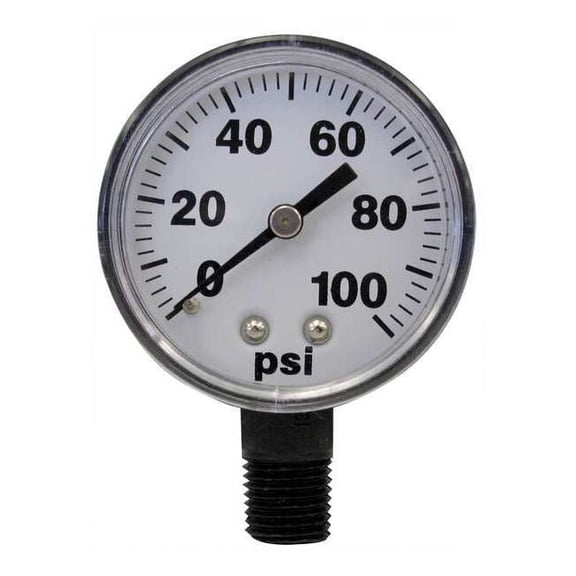 Fimco Pressure Gauge,0 to 100 psi,2In,1/4In 5167007