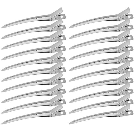 Hair Clips for Styling Sectioning 24Pack, Metal Duck Bill Clips for Women, Alligator Hair Clip for Long Curl Thick Hair, Roller Clips, Pin Curl clips, Salon Clips