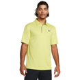 thumbnail image 1 of Polo de golf Under Armour Tech para hombre, talla S, amarillo/gris, 1 of 6
