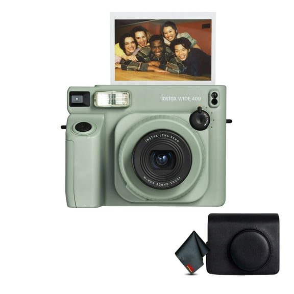 Fujifilm Instax Wide 400 Instant Film Camera Bundle with Vintage Style Compatible Carrying Case   Microfiber Cleaning Cloth