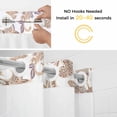 thumbnail image 2 of No Hook Shower Curtains with Snap-in Liner Set, Floral Boho Waterproof Hotel Style Bathroom Shower Curtain, Vintage Country Brown Pesley Flowers Breathable Mesh Top Window Bath Curtains 48''x72'', 2 of 9