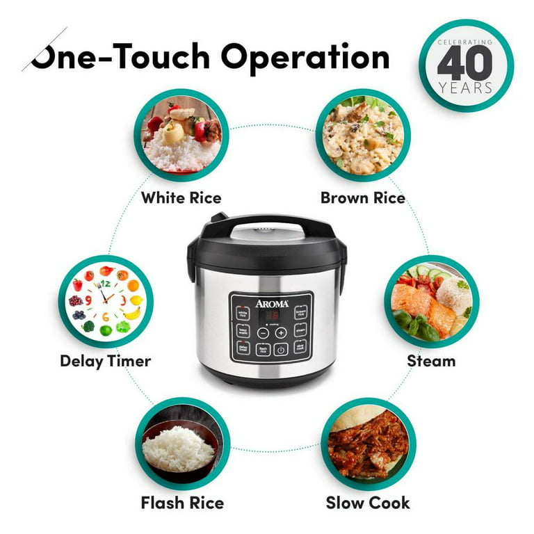 Aroma Digital Cool-Touch Rice Cooker & Food Steamer 