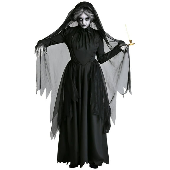 Elegant Gothic Witch Dress For Women Halloween Bride Party Formal Attire