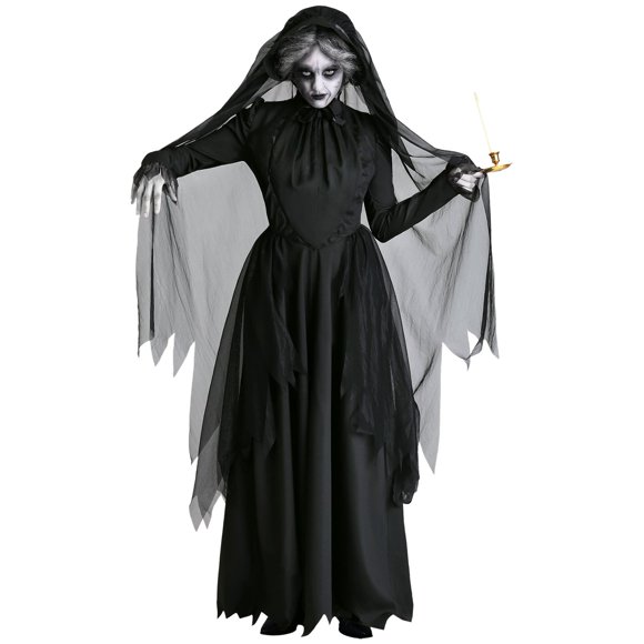2025 Women Funny Bride Gothic Cottagecore Clothing Bride Witch Cosplay Gothic Clothes for Women Black Costumes Dress Scary Lolita Clothes Gothic for Women