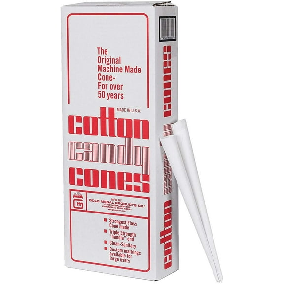 1000 Plain Cotton Candy Cones by Gold Medal