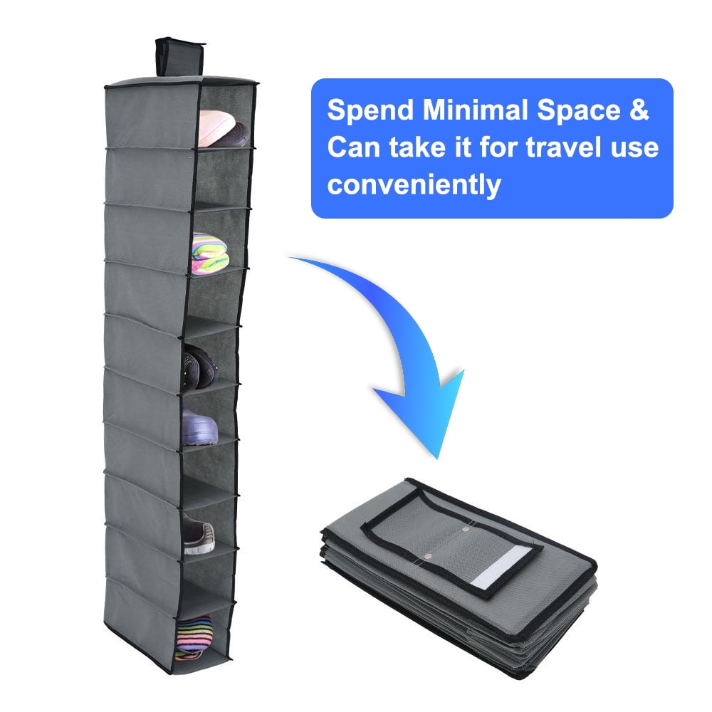 Dofulay 10 Pocket Shelf Pocket Hanging Shoe Storage Rack Holder Stand