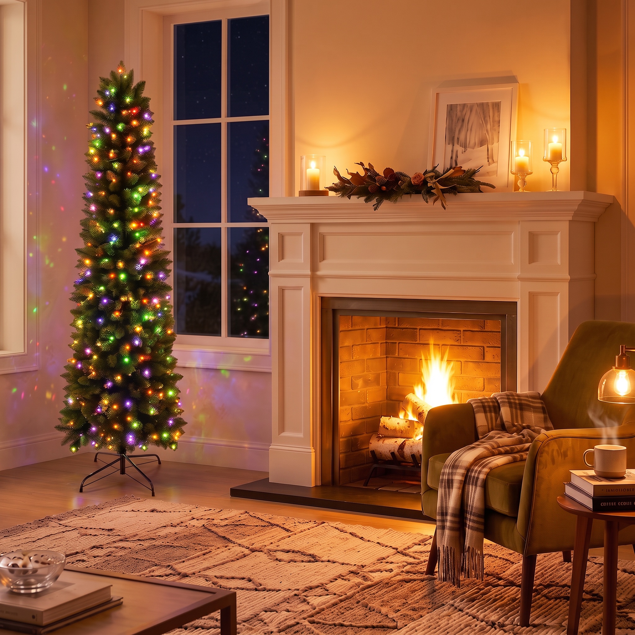 Legooin 6 Ft Pre-Lit Pencil Christmas Tree photo 2