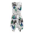 thumbnail image 4 of HELLHERO Newspaper Casual Midi Dress, Side Pockets Sleeveless Sundress Non-Fade Asymmetric Summer Sleeveless Dress, 4 of 8