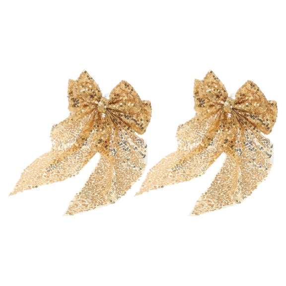 CTIRCHIU 2Pcs Glitter Hair Bows Stable Hold Bowknot Hair Clip For Women Birthdays
