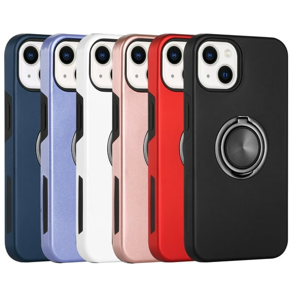 iPhone 14 Plus Phone Case, 100% Fit Dual Layer Durable Kickstand Magnet Ring Shock Resistant for iPhone 14 Plus Phone Case Black