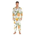 thumbnail image 3 of FORMRS Onesies Pajama for Adults Unisex Hoodie Winter Jumpsuit One Piece Sleepwear, Sizes S-2XL, Orange Watercolor Bees, 3 of 7