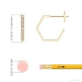 thumbnail image 3 of ANGARA Natural Diamond Hexagonal Hoop Earrings in 14K Yellow Gold for Women (Size-0.9mm| Color-I-J| Clarity-I1-I2) | April Birthstone, Anniversary, Jewelry Gift for Women | Natural Diamond Earrings, 3 of 8