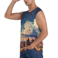 thumbnail image 3 of Fotbe Western Desert Cloud Cowboy Men's Camiseta sin Mangas Estampada para Hombres, Playera Casual para Gimnasio, Entrenamiento, Playa-3X-Large, 3 of 7
