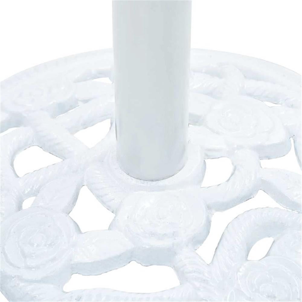 Pemberly Row 15.7" Diameter Cast Iron Umbrella Base in White