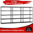 thumbnail image 7 of The Atlas 48" W Laminated Heavy Duty Metal Shelving Unit 3250 Lbs Boltless Garage Storage Shelves Utility Rack Shelf Warehouse Pantry Shed 48" W x 24" D x 72" H, Black, 7 of 7