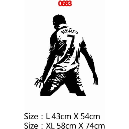 QTH Cr7 Football Player Cristiano Ronaldo Wall Art Decal Wall Stickers Nursery Boys Kids Room Decor Soccer Wall Decals Stick