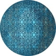 thumbnail image 1 of Ahgly Company Indoor Round Oriental Light Blue Industrial Area Rugs, 6' Round, 1 of 4