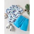 thumbnail image 2 of Wassery Toddler Baby Boy Beach Outfits 18M 2T 3T 4T 5T Kids Boy Summer Clothes Casual Short Sleeve Button Down Shirt + Shorts Clothes Set 1-5T, 2 of 9