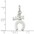 thumbnail image 3 of 925 Sterling Silver Polished Luck and Horseshoe Pendant Necklace 32x10mm Wide Pendant for Women, 3 of 4