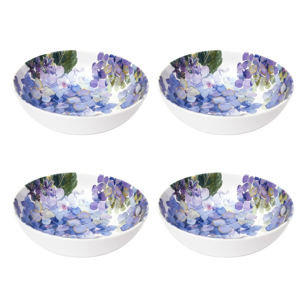 Better Homes & Gardens Hydrangea Purple Melamine Cereal Bowl, Set of 4