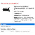 thumbnail image 2 of Right Passenger Side Mirror - Compatible with 2010 - 2015 Mazda CX-9 2011 2012 2013 2014, 2 of 2