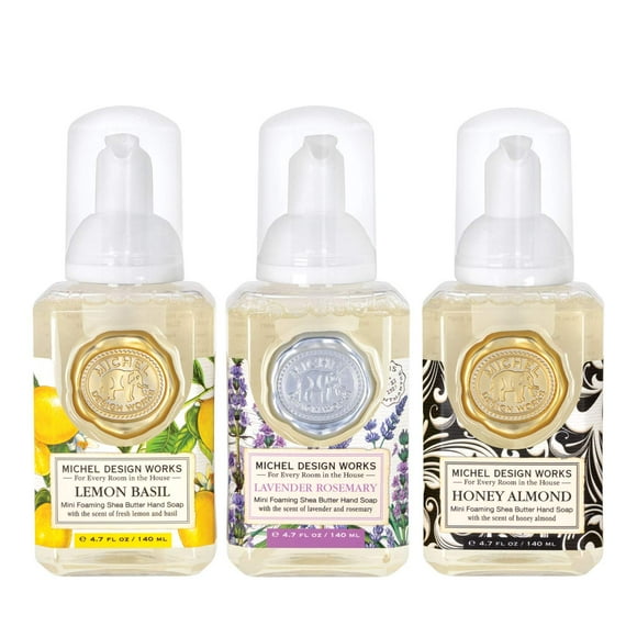 Michel Design Works Mini Savon Moussant Ensemble de 3 (Lavande Romarin, Citron Basilic, Miel Amande)