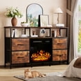 thumbnail image 2 of Waleaf Fireplace TV Stand with Fireplace, 49" Entertainment Center up to 55 inch TV,Dresser for Bedroom, Living Room with Power Outlets & LED Lights, 2 of 6
