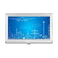 thumbnail image 1 of Metropolis City Aircraft Cloud  Landscape Business Card Holder Case Pocket Box Wallet, 1 of 3