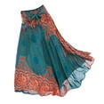 thumbnail image 4 of Yunhgft Women's Long Hippie Bohemian Skirt Gypsy Dress Boho Clothes Skirt - Green, as, 4 of 5
