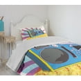 thumbnail image 4 of Ambesonne Retro Quilted Bedspread Set 2 Pcs, Boom Box Pop Art Dance, Twin Size, Multicolor, 4 of 6