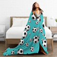 thumbnail image 5 of Soccer Blanket Super Soft Cozy Flannel Throw Blankets Gifts for Sport Fans Kids Boys Girls Adults Soccer Decor 50"X40", 5 of 6