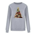 thumbnail image 6 of ShiShine Women's Christmas Sweatshirt Cute Books Tree Graphic Long Sleeve Holiday Shirts Casual Crew Neck Xmas Tops, 6 of 6