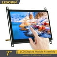 thumbnail image 1 of LESOWN Wide Small Screen 1024x600 IPS LCD Display HDMI Portable Monitor Touch Module with Case for Raspberry Pi Built-in speaker, 1 of 11
