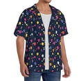 thumbnail image 2 of Sikiie Colored Balloons Men's Wrinkle Free Untucked Cuban Shirt Business Casual Button Down Shirts Short Sleeve ShirtMedium, 2 of 5