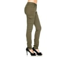 thumbnail image 2 of WAX JEAN Women's PREMIUM Womens Stretch Solid Casual Skinny TWILL Cargo Pants (Wax Jeans 90010), 2 of 3