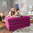 thumbnail image 6 of Jaxx Zipline Big Kids Modular Sofa & Ottoman, 3 in 1 Fold Out Sofa Furniture Set, Microsuede Fuchsia, 6 of 9