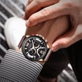 thumbnail image 4 of Mens Luxury Watches Business Chronograph Dress Waterproof Leather Strap Analog Quartz Wrist Watch, 4 of 6