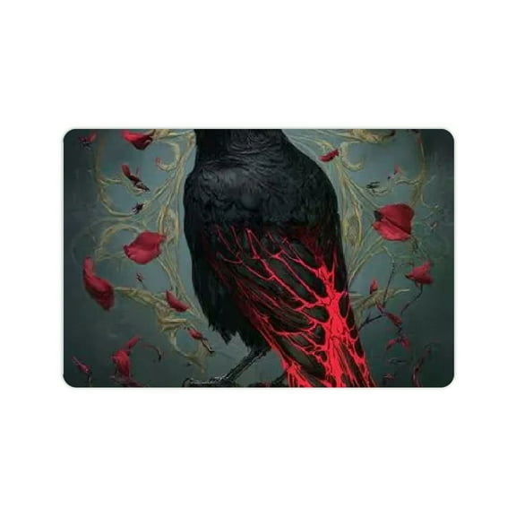 ZFLMY Black Bird Red Wings Diatom Mud Bath Mat Non-Slip Home Rug 24x16in