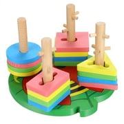 Early Educational Toy Baby Kids Toddlers Wooden Block Toy With Non-toxic paint
