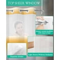 thumbnail image 4 of No Hook Shower Curtain with Snap in Liner, Yellow Grey Stripe Gradient Hotel Shower Curtains for Bathroom, Washable Shower Curtain Liner Set with Mesh Top Window, 72”x78”, 4 of 6