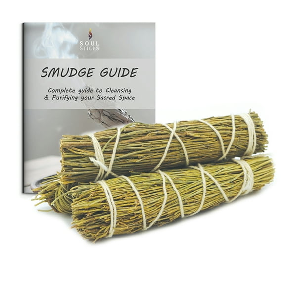 Ancient Veda Mountain Sage Smudge Sticks Pack of 3 Sticks & Smudge Guide for Smudging, Cleansing, Meditation, Purification