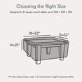 thumbnail image 2 of Covermates Outdoor Patio Table Cover - 52"W x 52"L x 25"H, 600D Polyester, Rip-Resistant, 2 of 7